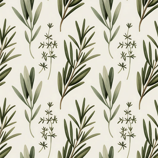 Farmhouse Kitchen Herbs Pattern 2 Quilting Cotton Fabric