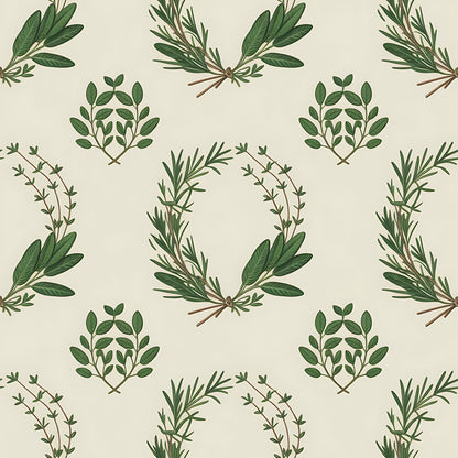 Farmhouse Kitchen Herbs Pattern 20 Quilting Cotton Fabric