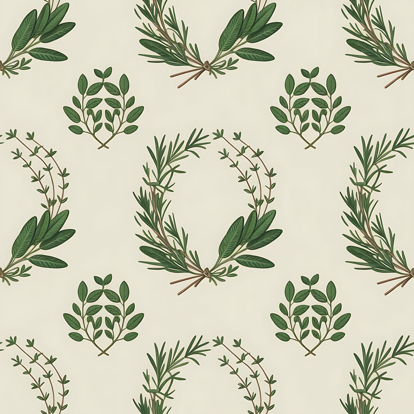 Farmhouse Kitchen Herbs Pattern 20 Quilting Cotton Fabric
