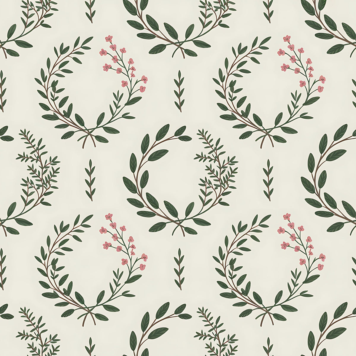 Rosemary Wreaths Pattern 21 Minky Fabric