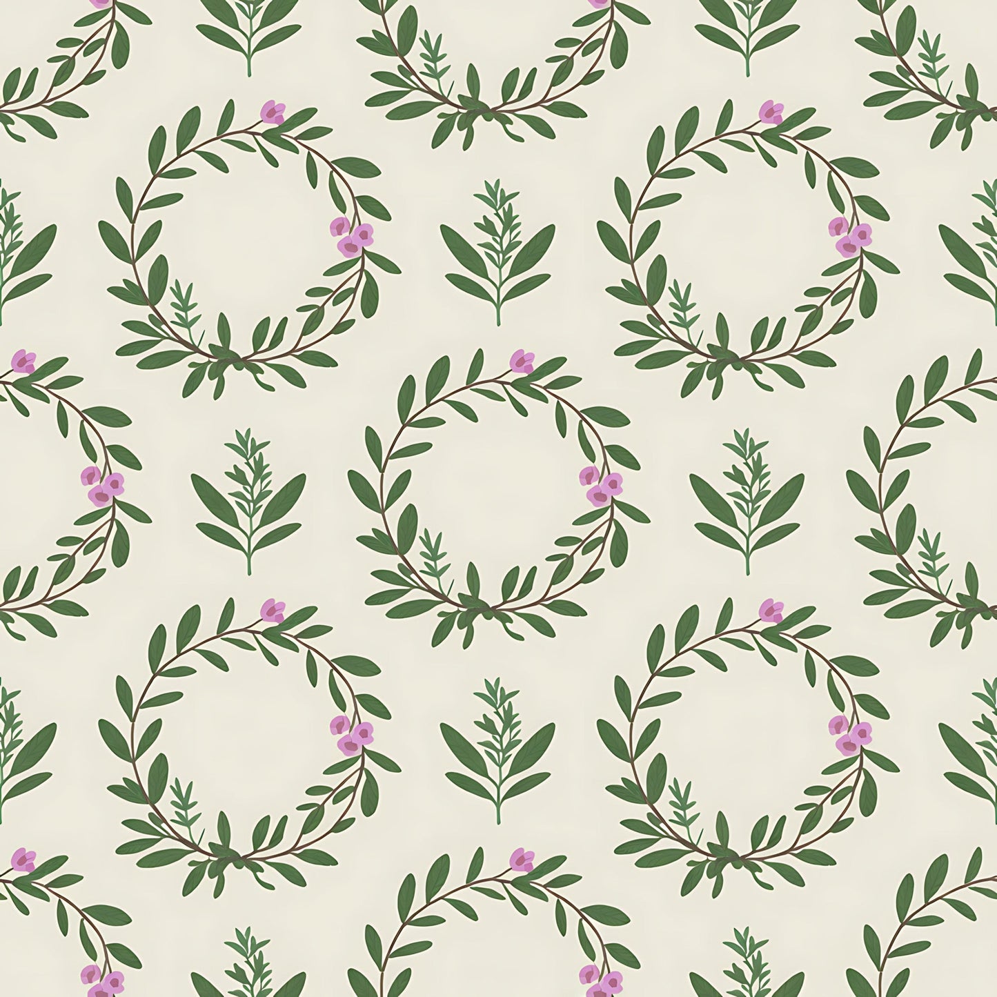 Farmhouse Kitchen Herbs Pattern 22 Quilting Cotton Fabric