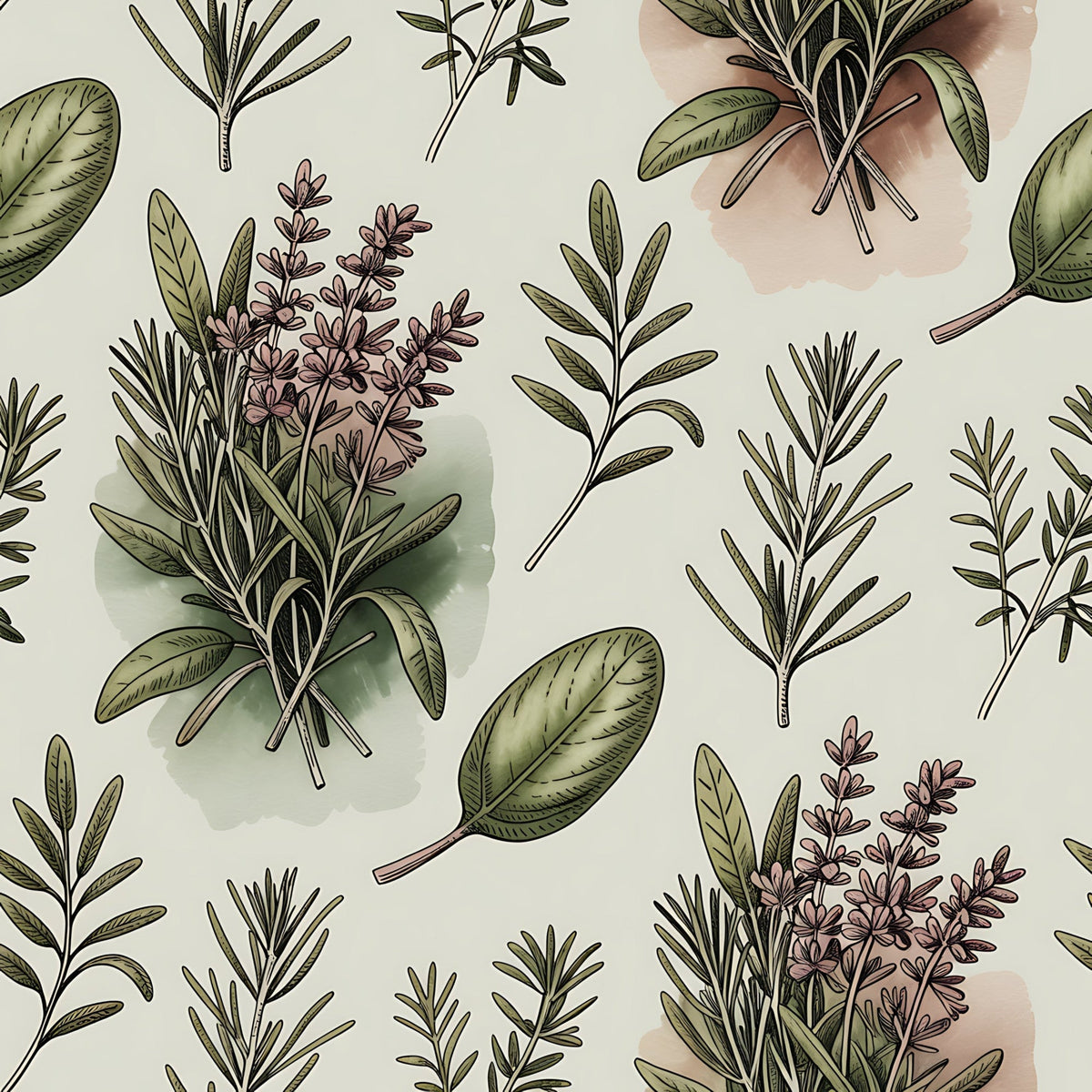 Rosemary Wreaths Pattern 23 Minky Fabric