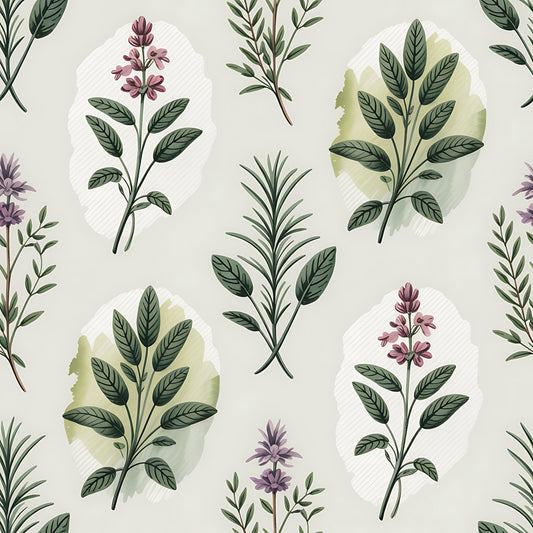Farmhouse Kitchen Herbs Pattern 26 Quilting Cotton Fabric