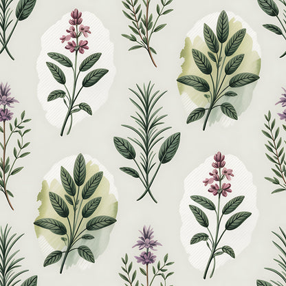 Farmhouse Kitchen Herbs Pattern 26 Quilting Cotton Fabric