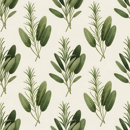 Farmhouse Kitchen Herbs Pattern 27 Quilting Cotton Fabric