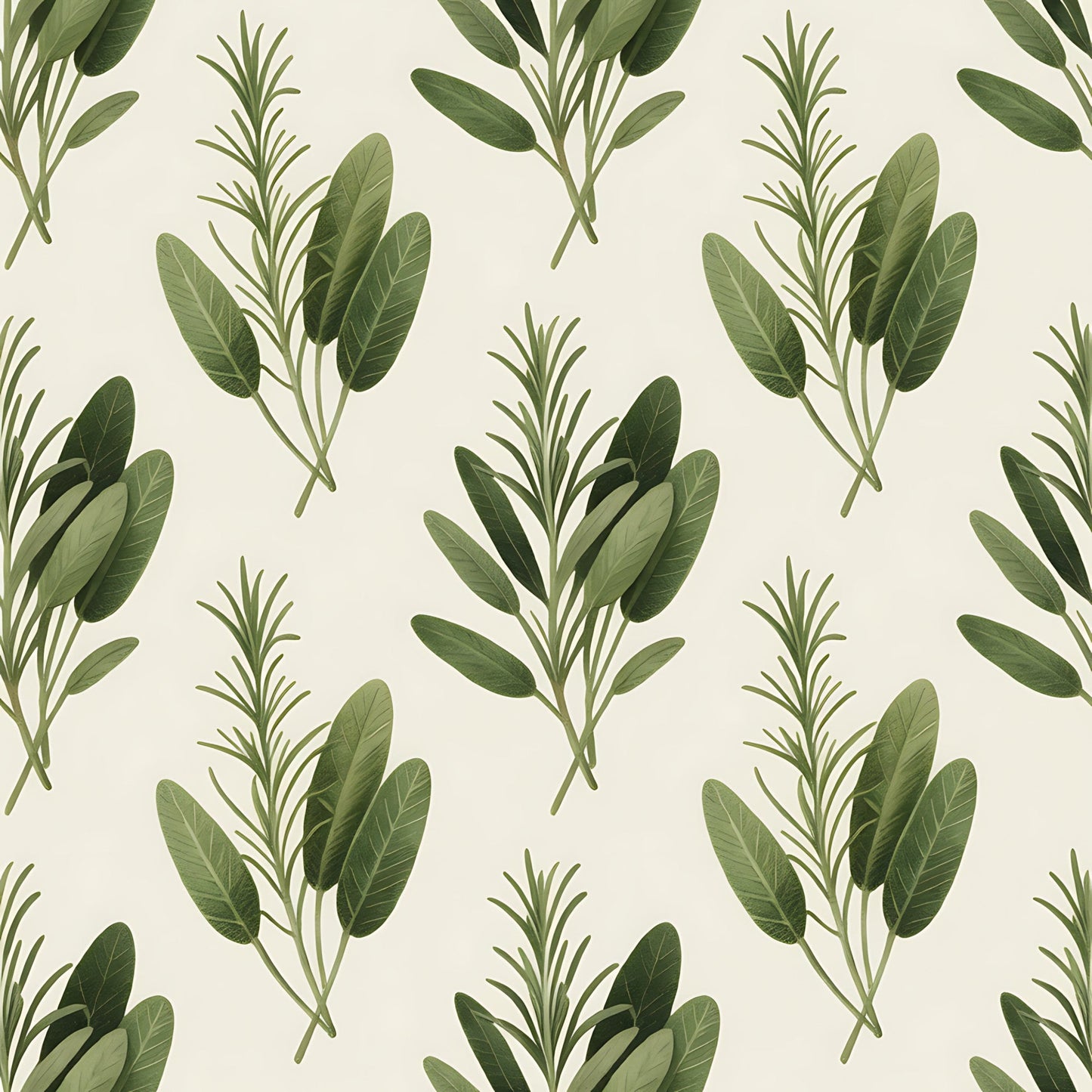 Farmhouse Kitchen Herbs Pattern 27 Quilting Cotton Fabric