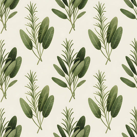 Farmhouse Kitchen Herbs Pattern 27 Quilting Cotton Fabric