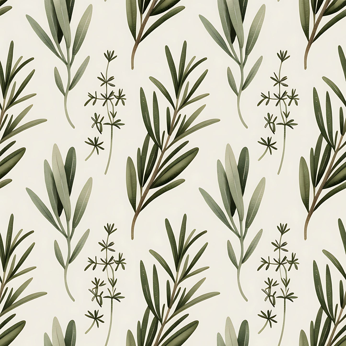 Farmhouse Kitchen Herbs Pattern 2 Quilting Cotton Fabric