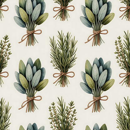 Farmhouse Kitchen Herbs Pattern 32 Quilting Cotton Fabric