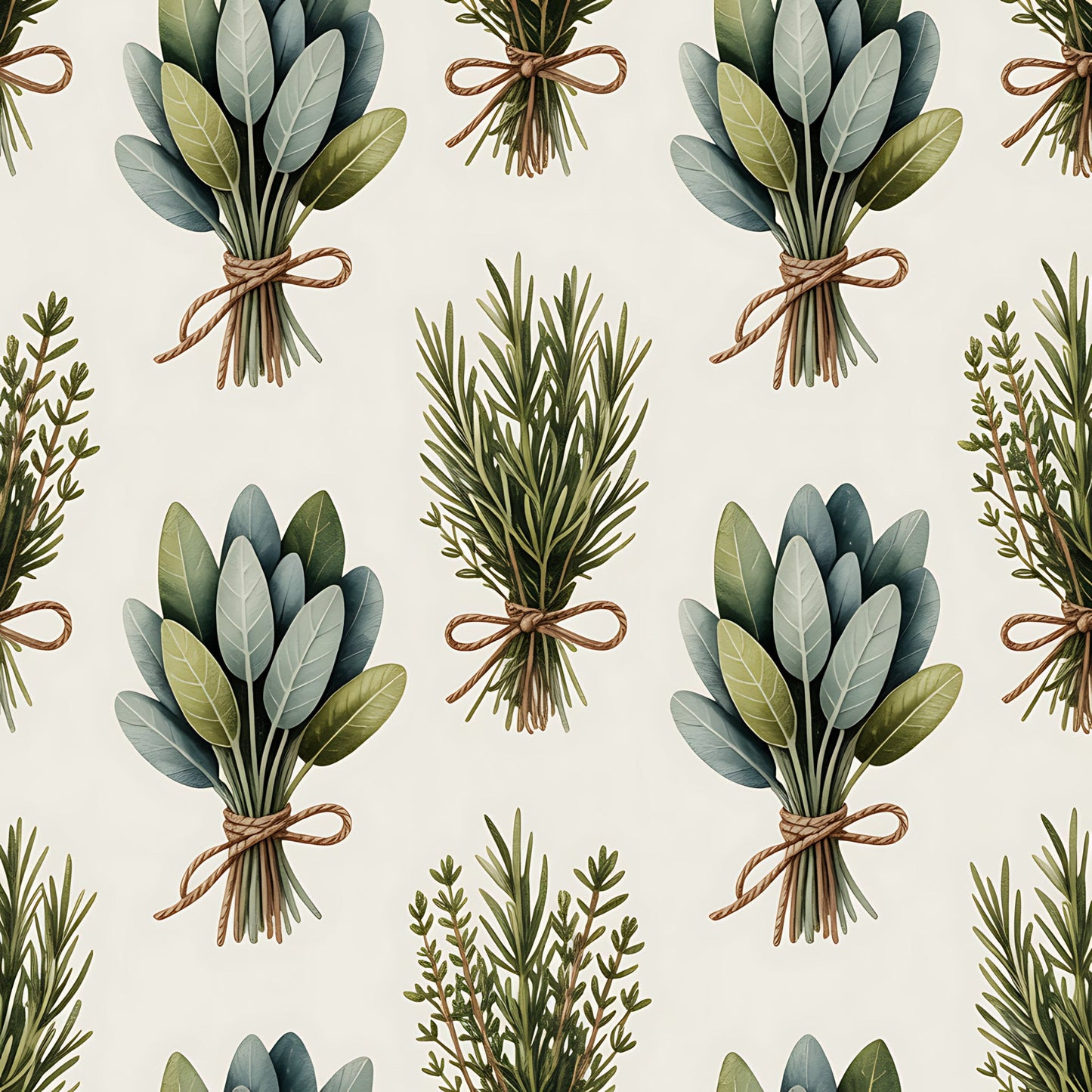 Farmhouse Kitchen Herbs Pattern 32 Quilting Cotton Fabric