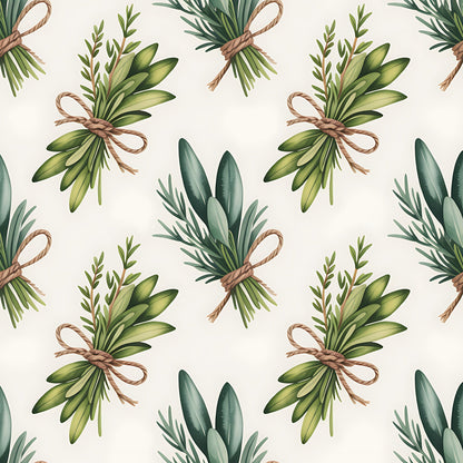 Farmhouse Kitchen Herbs Pattern 33 Quilting Cotton Fabric