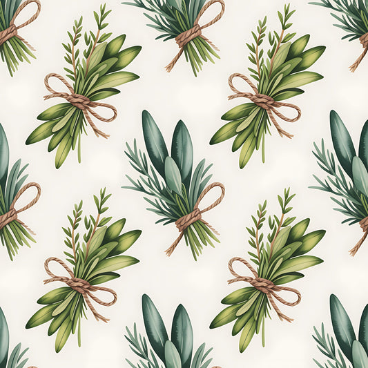 Farmhouse Kitchen Herbs Pattern 33 Quilting Cotton Fabric