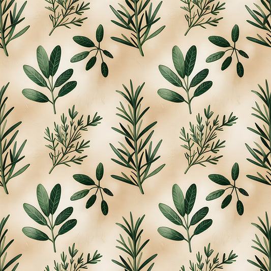 Farmhouse Kitchen Herbs Pattern 35 Quilting Cotton Fabric