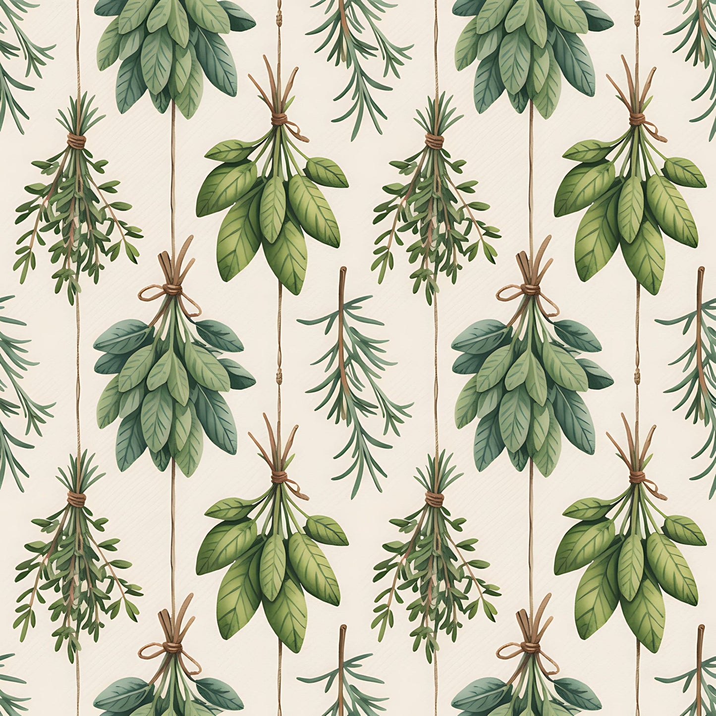 Farmhouse Kitchen Herbs Pattern 5 Quilting Cotton Fabric