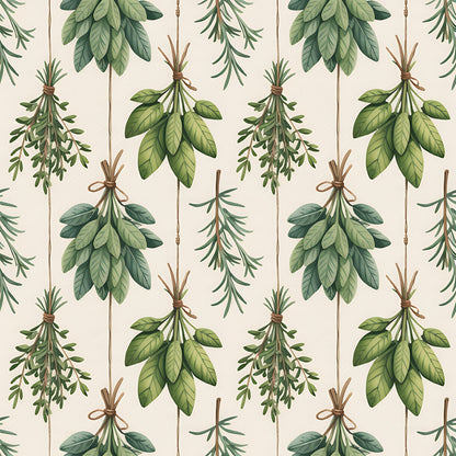 Farmhouse Kitchen Herbs Pattern 5 Quilting Cotton Fabric