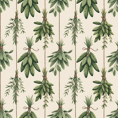 Farmhouse Kitchen Herbs Pattern 6 Quilting Cotton Fabric