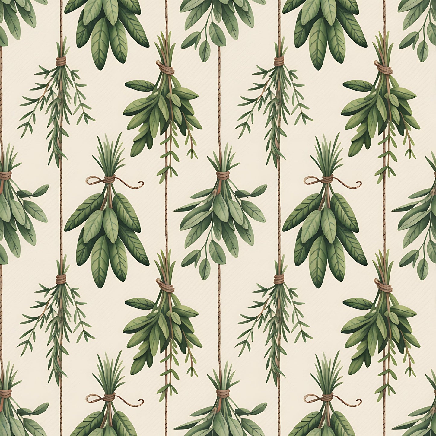 Farmhouse Kitchen Herbs Pattern 6 Quilting Cotton Fabric