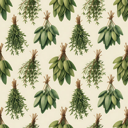 Farmhouse Kitchen Herbs Pattern 8 Quilting Cotton Fabric