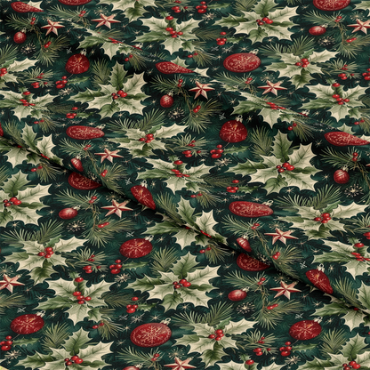 Festive Traditional Christmas Quilting Cotton Fabric