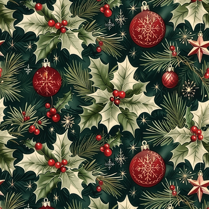 Festive Traditional Christmas Minky Fabric