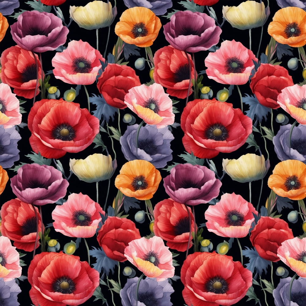 Scarlet Meadow Pattern 10 Minky Fabric