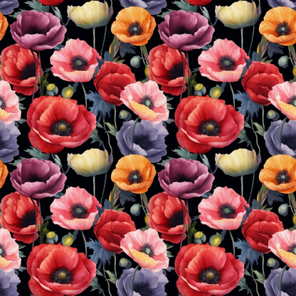 Scarlet Meadow Pattern 10 Minky Fabric