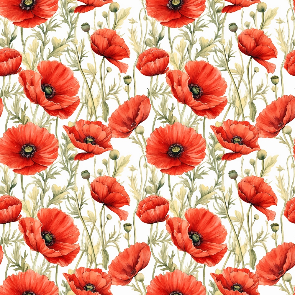 Scarlet Meadow Pattern 12 Minky Fabric