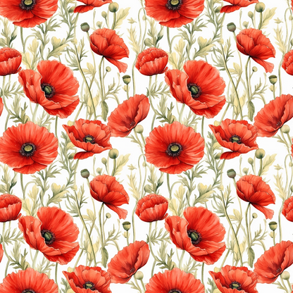 Scarlet Meadow Pattern 12 Minky Fabric