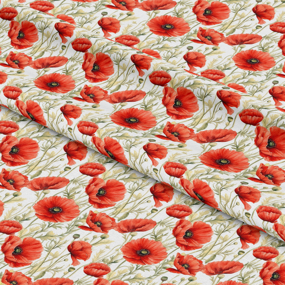 Fields of Poppies Pattern 12 Quilting Cotton Fabric