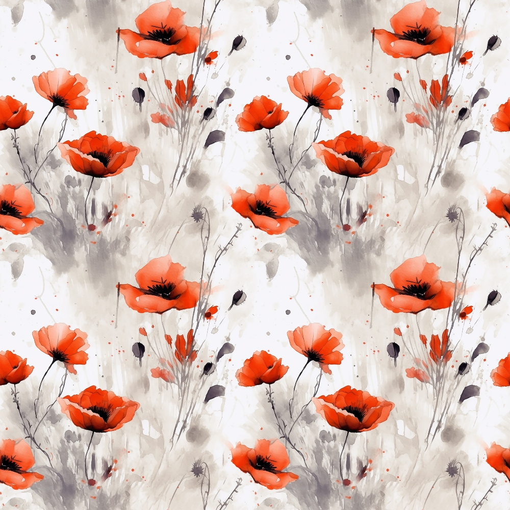 Scarlet Meadow Pattern 1 Minky Fabric