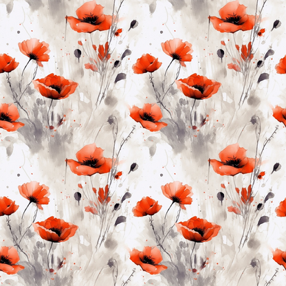 Scarlet Meadow Pattern 1 Minky Fabric