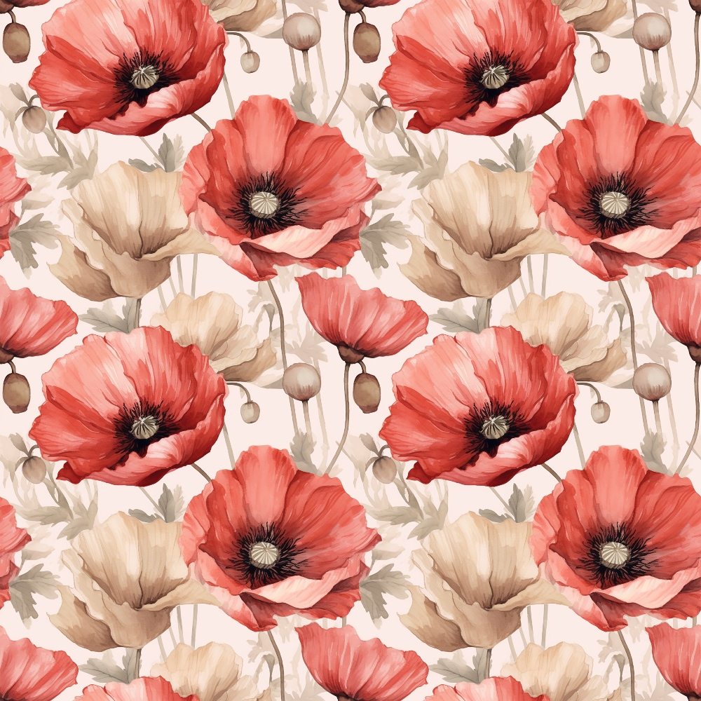 Scarlet Meadow Pattern 2 Minky Fabric