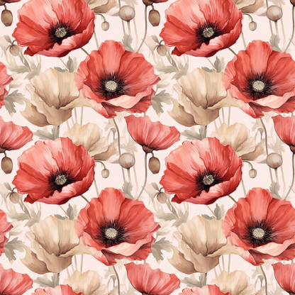 Scarlet Meadow Pattern 2 Minky Fabric
