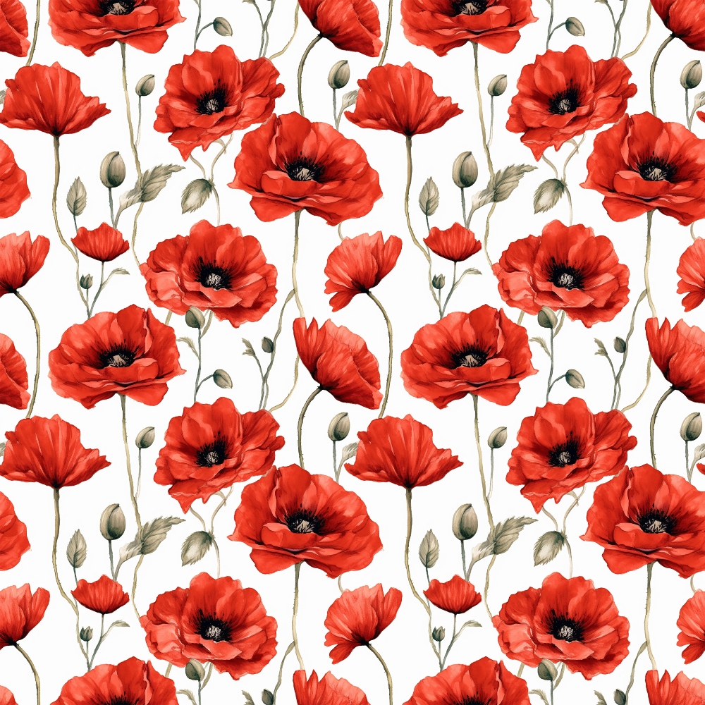 Scarlet Meadow Pattern 3 Minky Fabric