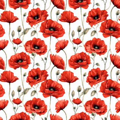 Scarlet Meadow Pattern 3 Minky Fabric