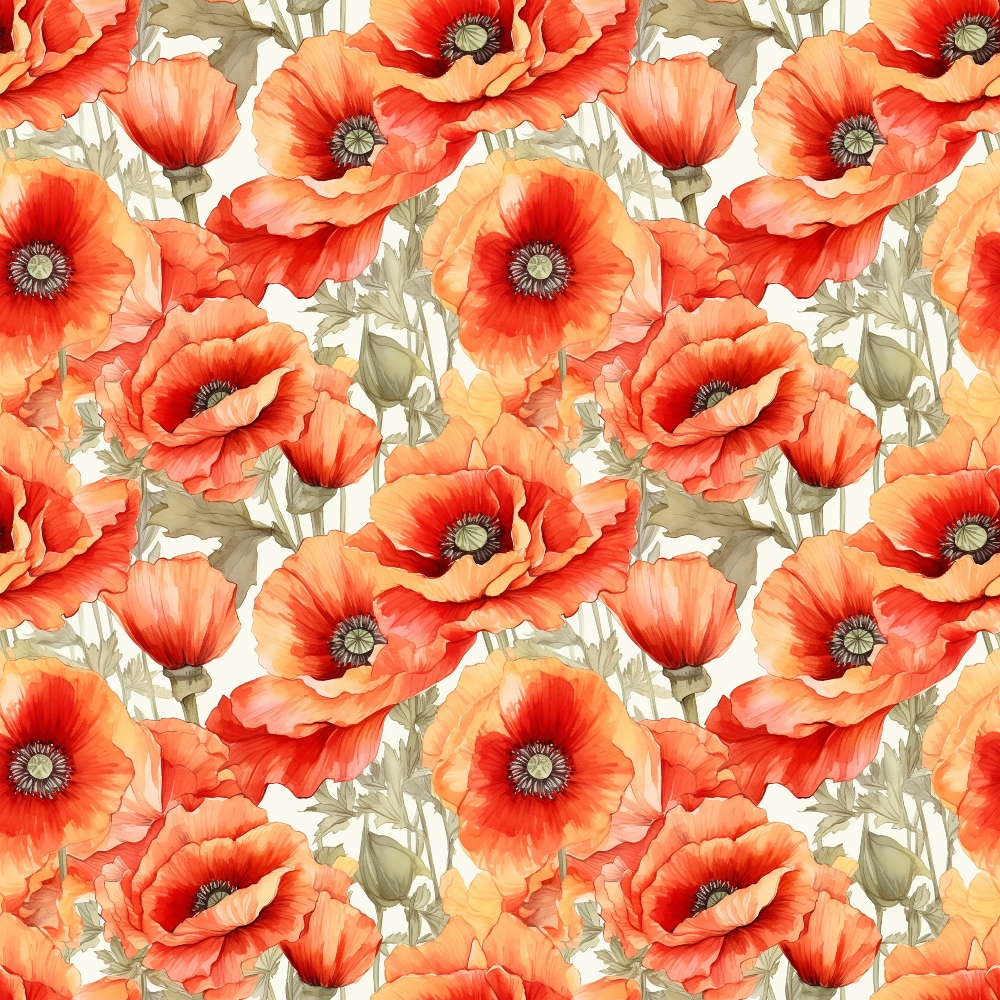 Scarlet Meadow Pattern 4 Minky Fabric