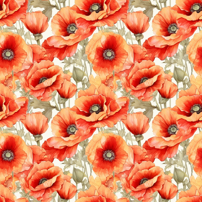 Scarlet Meadow Pattern 4 Minky Fabric