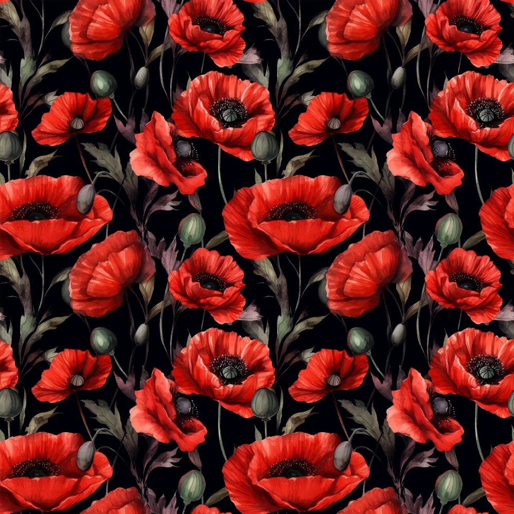 Scarlet Meadow Pattern 5 Minky Fabric