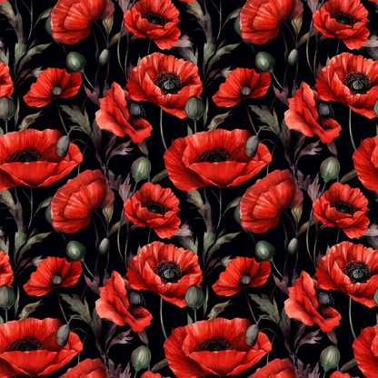 Scarlet Meadow Pattern 5 Minky Fabric