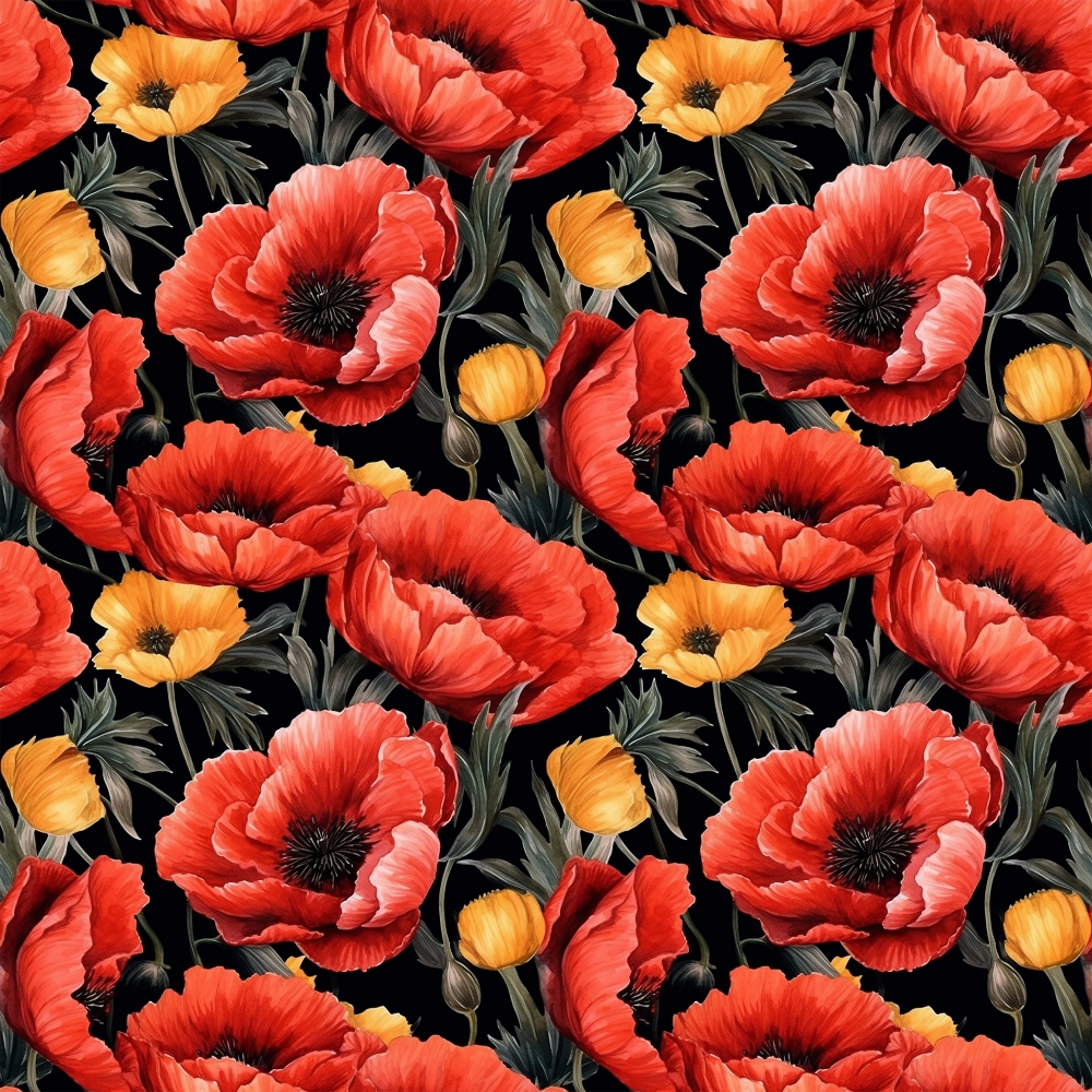 Scarlet Meadow Pattern 6 Minky Fabric