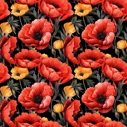 Scarlet Meadow Pattern 6 Minky Fabric