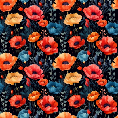 Scarlet Meadow Pattern 7 Minky Fabric