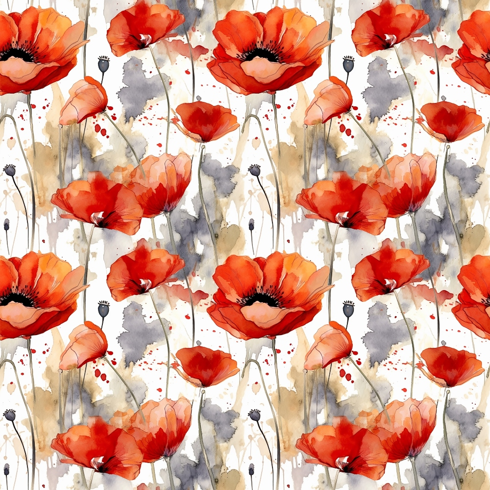 Scarlet Meadow Pattern 8 Minky Fabric
