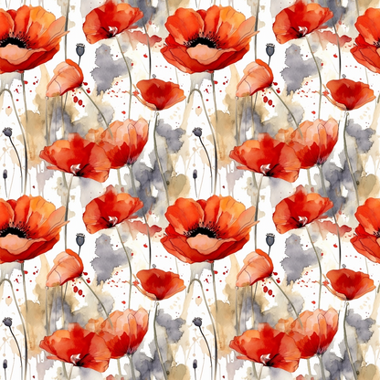 Scarlet Meadow Pattern 8 Minky Fabric