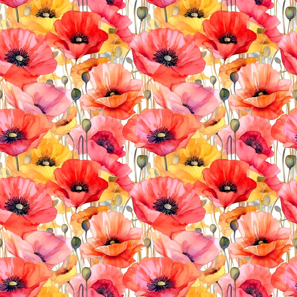 Scarlet Meadow Pattern 9 Minky Fabric
