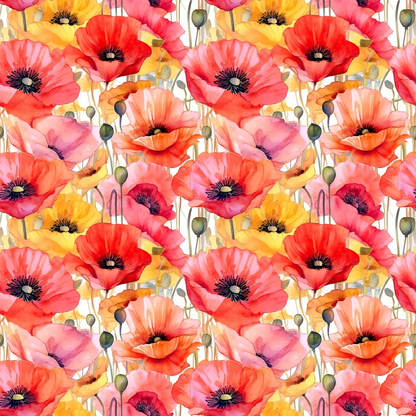 Scarlet Meadow Pattern 9 Minky Fabric