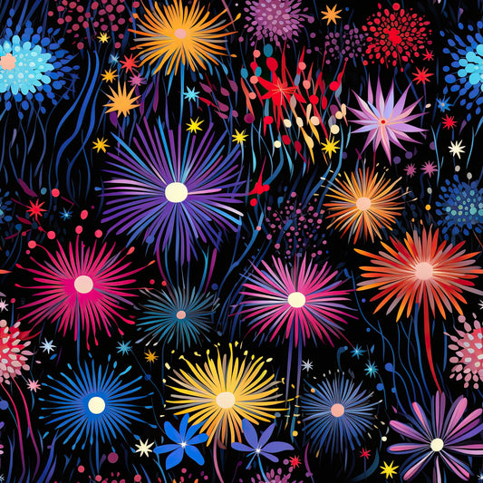 Firework Garden Pattern 12 Quilting Cotton Fabric