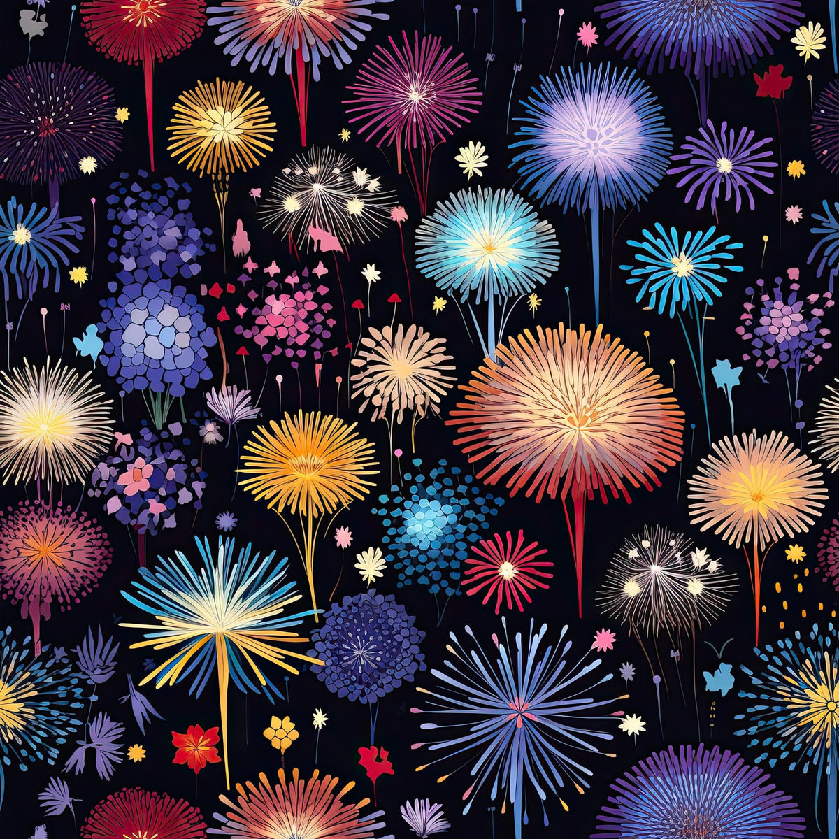 Midnight Sparklers Pattern 13 Minky Fabric