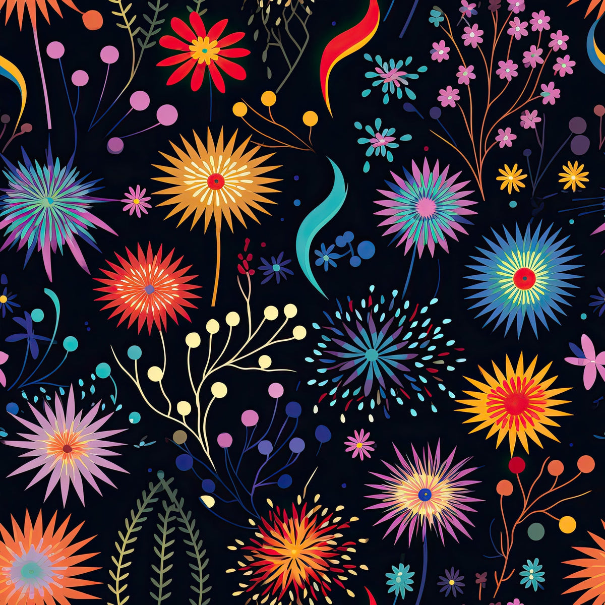 Midnight Sparklers Pattern 16 Minky Fabric