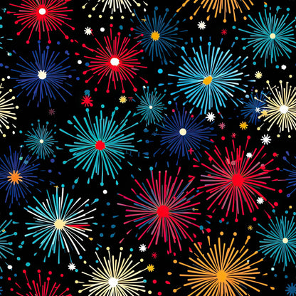 Firework Garden Pattern 18 Quilting Cotton Fabric